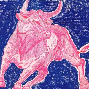 sketch of a bull